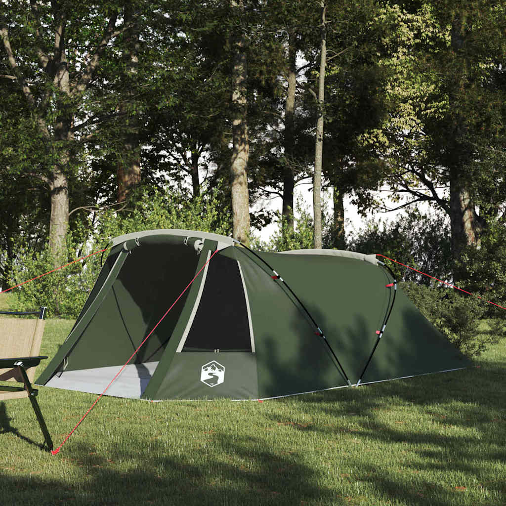Vidaxl tunneltent met dak met opslag groen en wit 328 x 228 x 115 cm