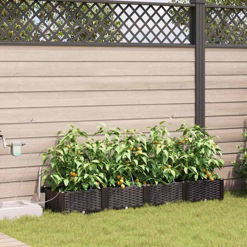 Vidaxl tuin bloempot 4 pcs bruin staal