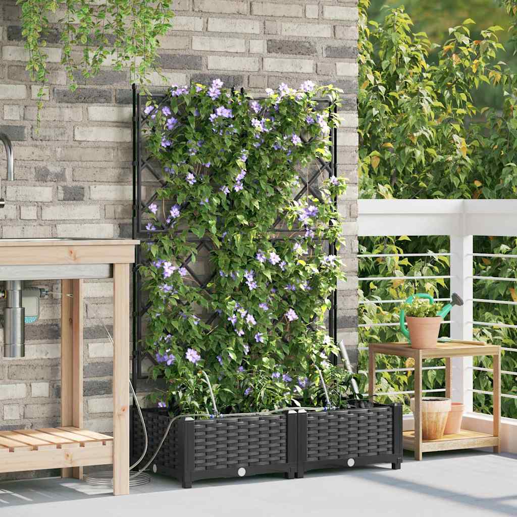 Vidaxl tuin bloempot 2 pcs zwart staal