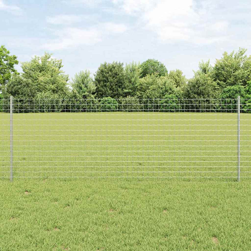 Vidaxl afrasteringspaal 5 pcs zilver 80 cm staal