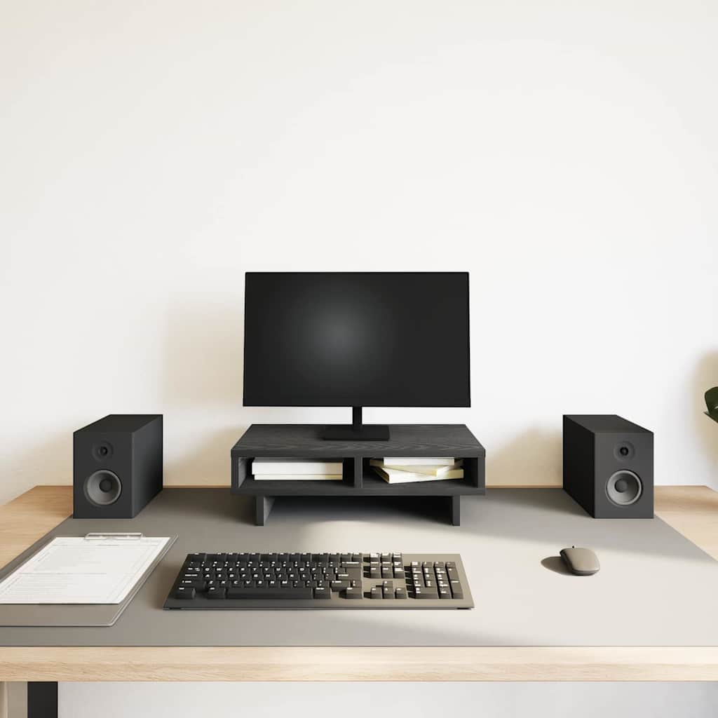 Vidaxl monitorstandaard zwart eiken 50x27x15 cm bewerkt hout
