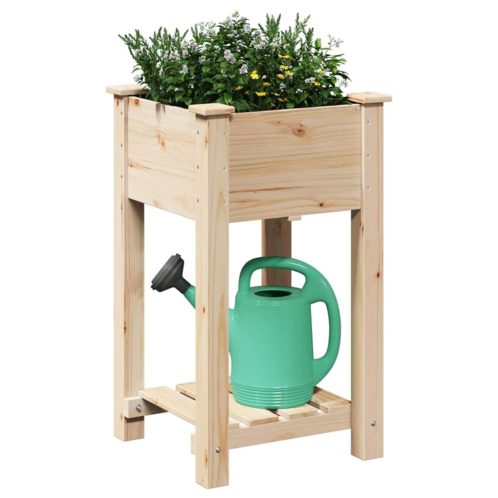 Vidaxl tuin bloempot beige 45 x 45 x 76,5 cm massief vurenhout