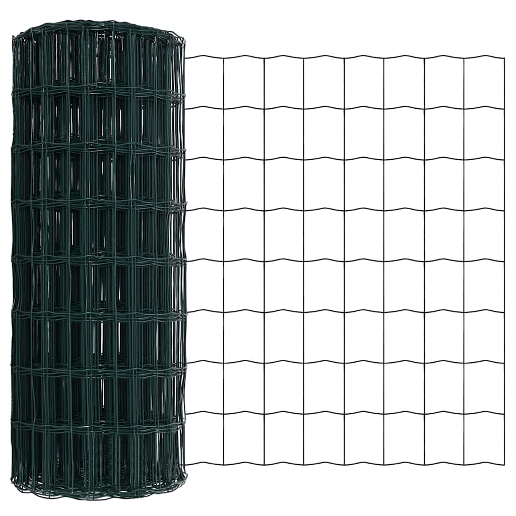 Vidaxl euro hek groen 0,6 x 10 m pvc-gecoat ijzer