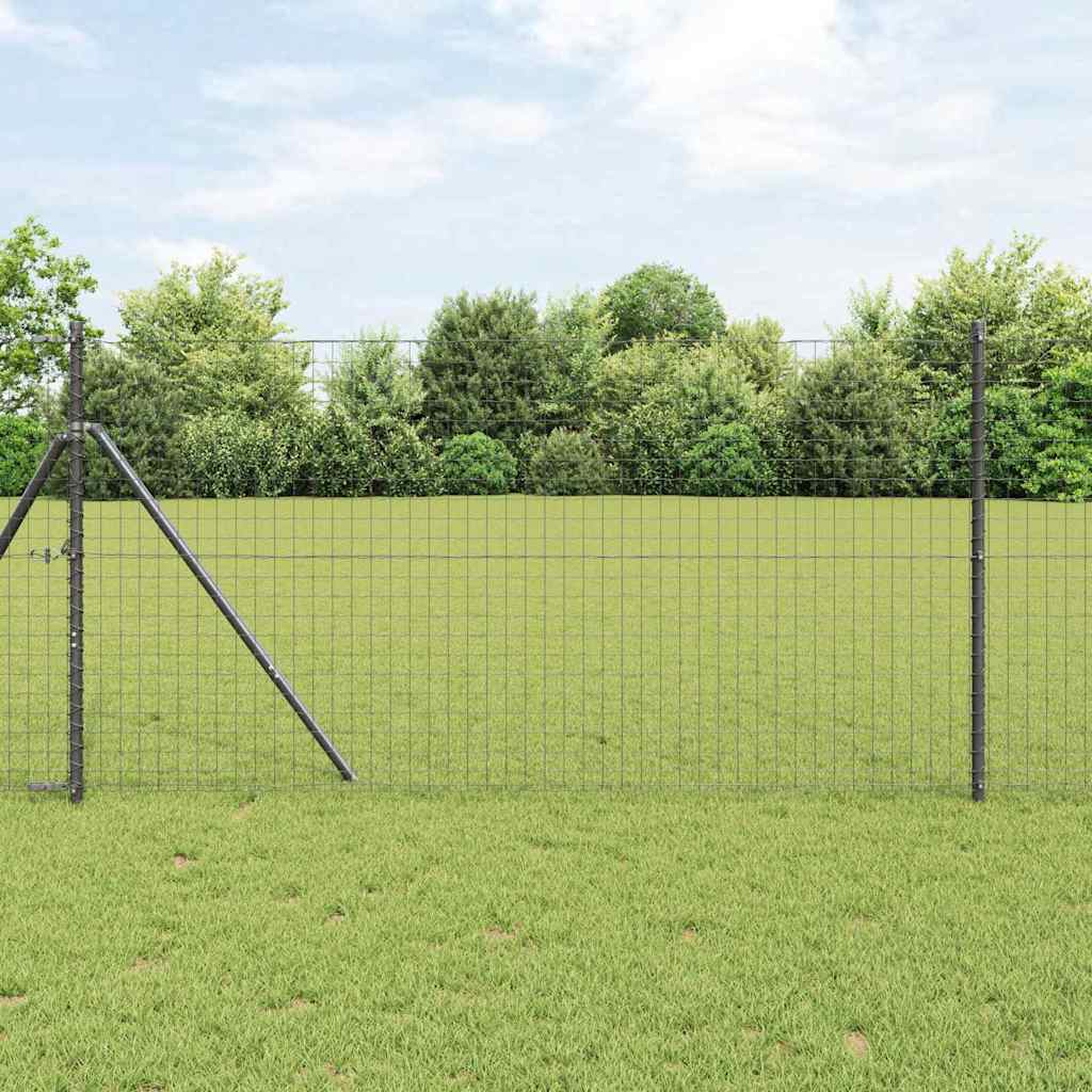 Vidaxl euro hek grijs 1 x 10 m pvc-gecoat ijzer