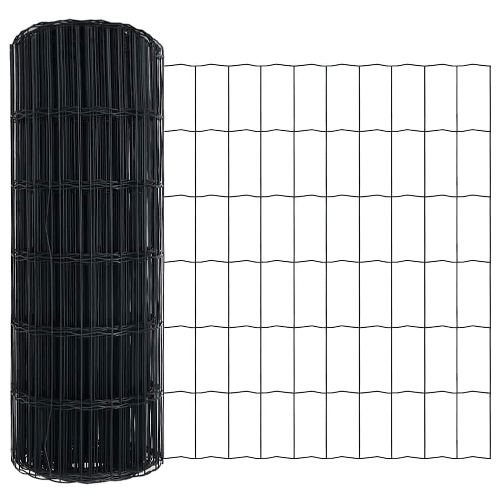 Vidaxl euro hek grijs 0,6 x 10 m pvc-gecoat ijzer