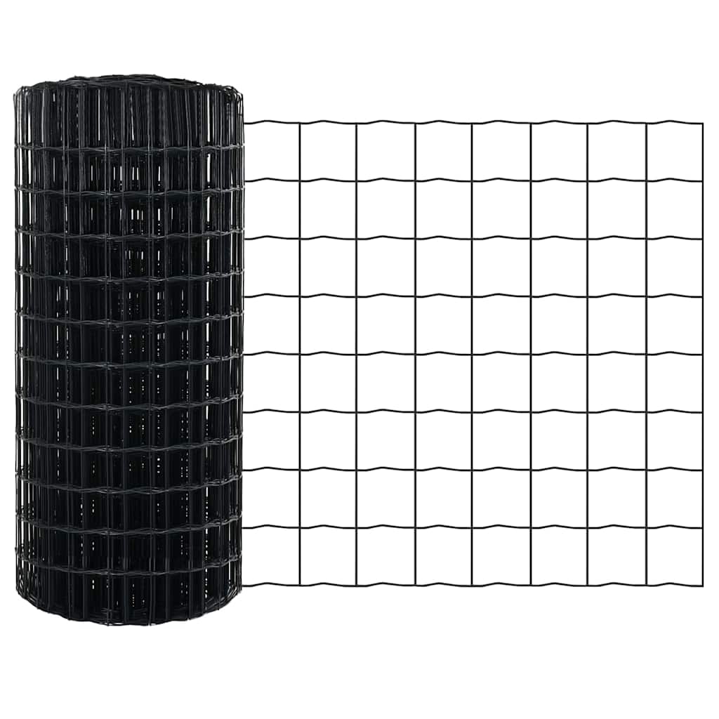 Vidaxl euro hek grijs 0,8 x 25 m pvc-gecoat ijzer