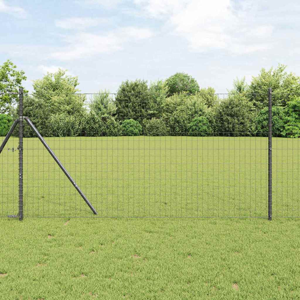 Vidaxl euro hek grijs 1 x 25 m pvc-gecoat ijzer