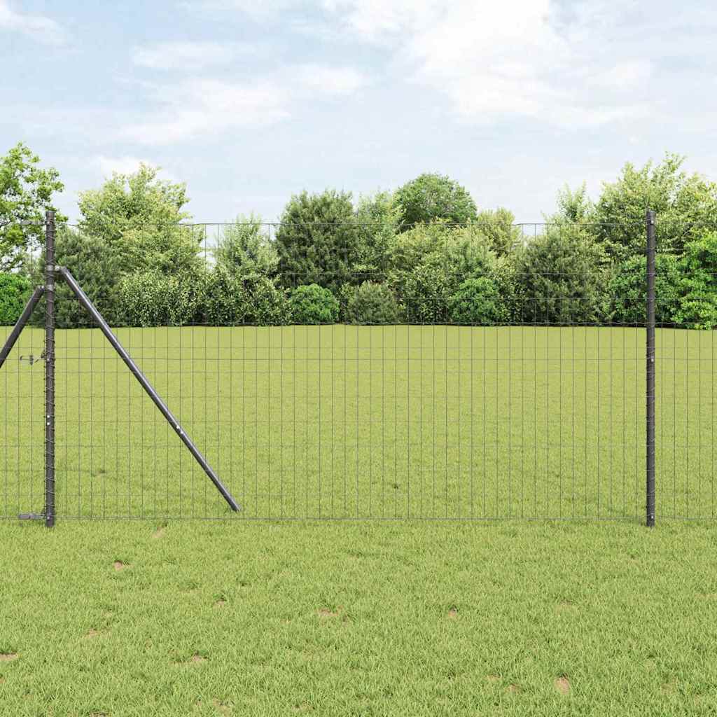 Vidaxl euro hek grijs 1 x 25 m pvc-gecoat ijzer