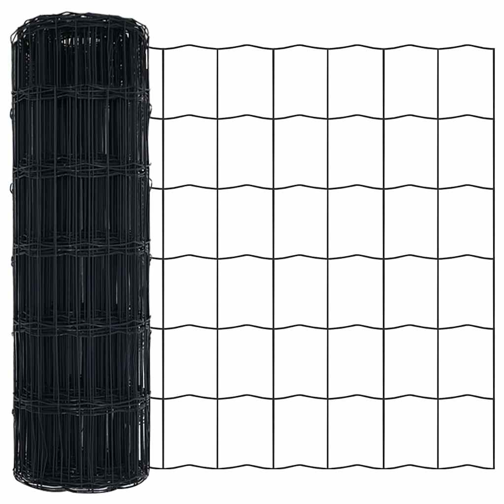 Vidaxl euro hek grijs 0.4 x 25 m pvc-gecoat ijzer