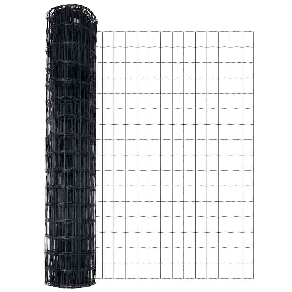 Vidaxl euro hek grijs 1,4 x 10 m pvc-gecoat ijzer