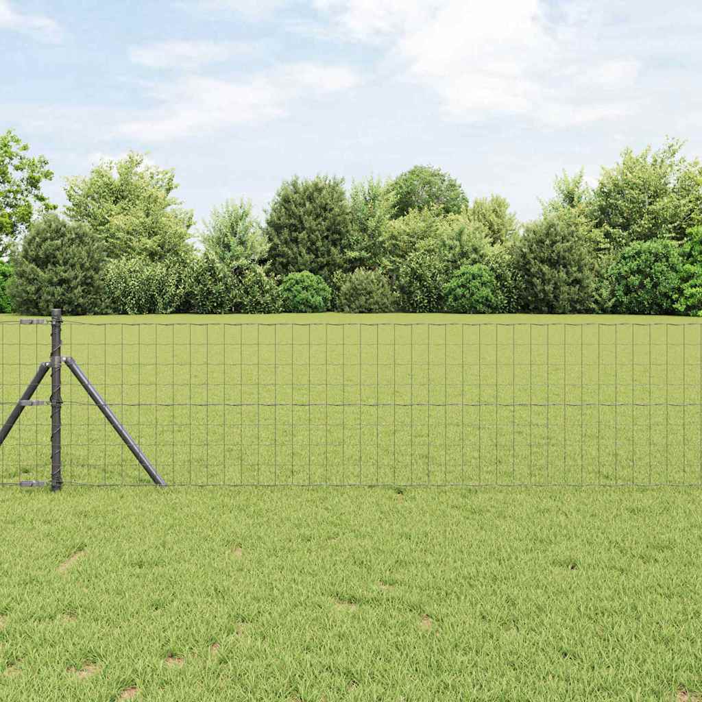 Vidaxl euro hek grijs 0.6 x 25 m pvc-gecoat ijzer