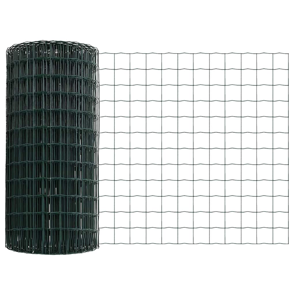 Vidaxl hek met paal groen 0,4 x 10 m staal en pvc