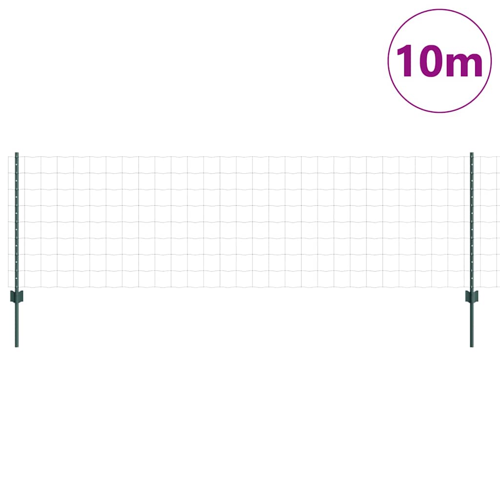Vidaxl hek met paal groen 0,8 x 10 m staal
