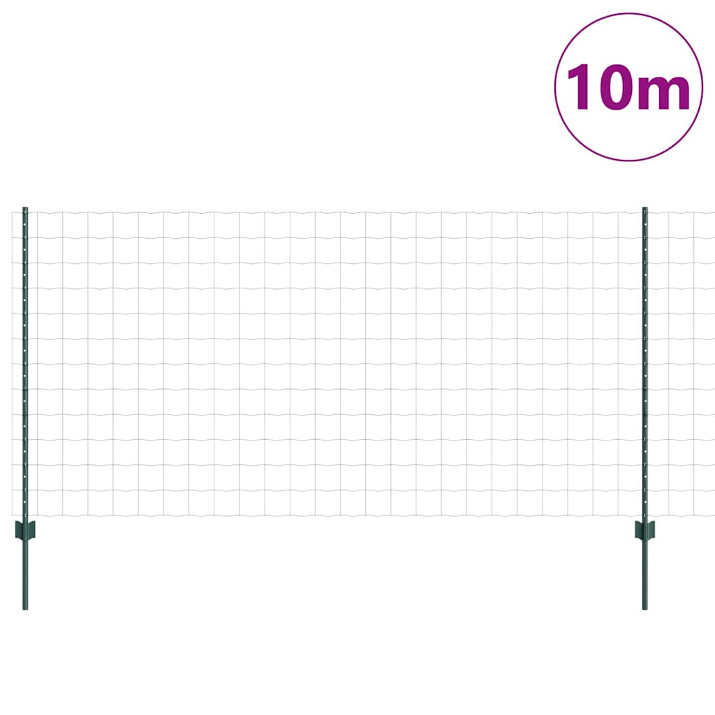 Vidaxl hek met paal groen 1,2 x 10 m staal