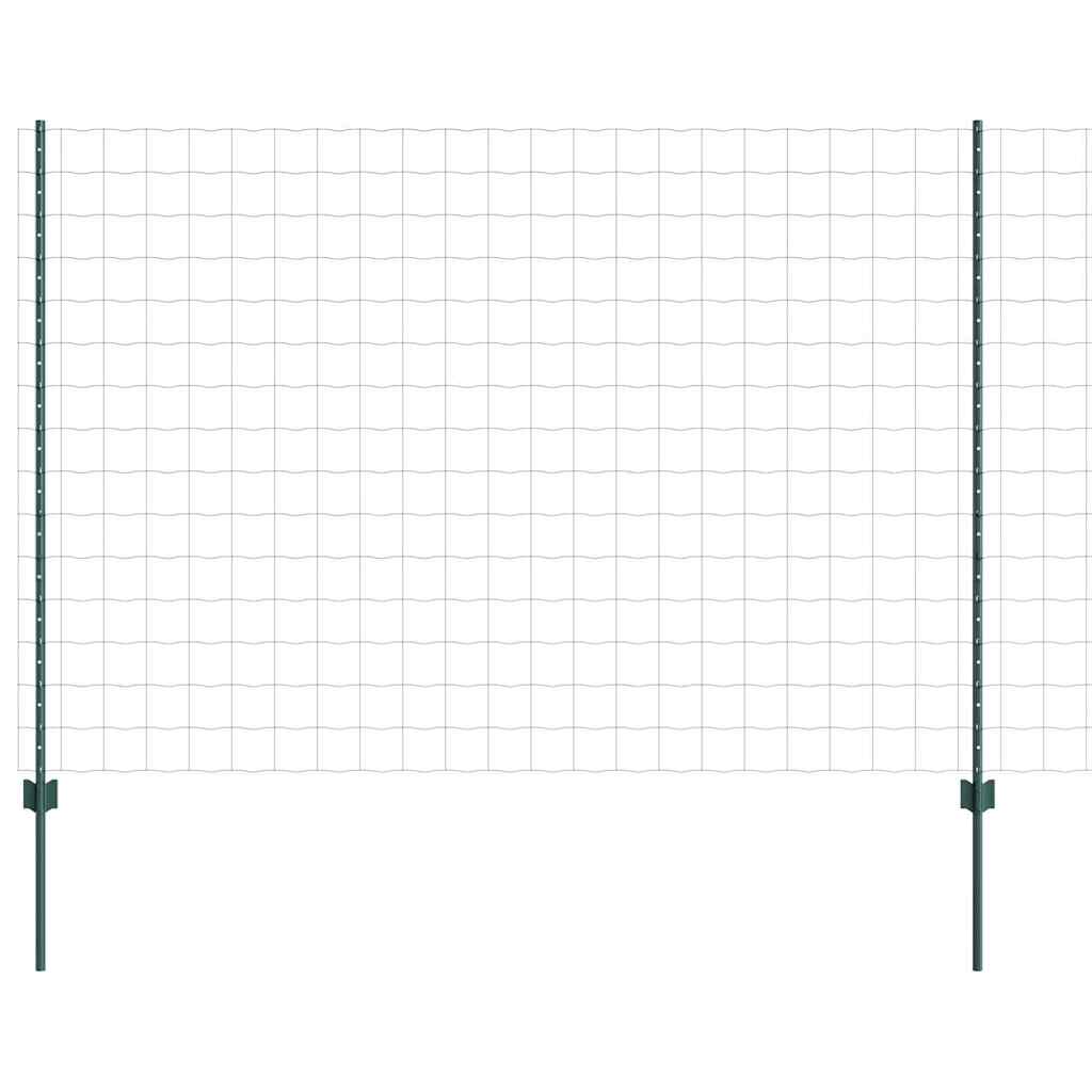 Vidaxl hek met paal groen 1,5 x 10 m staal