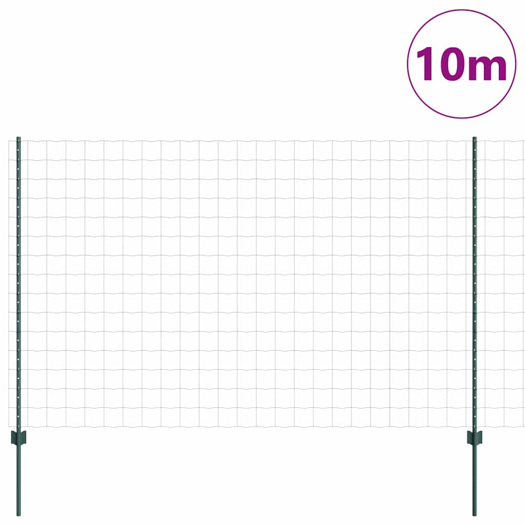 Vidaxl hek met paal groen 1,5 x 10 m staal