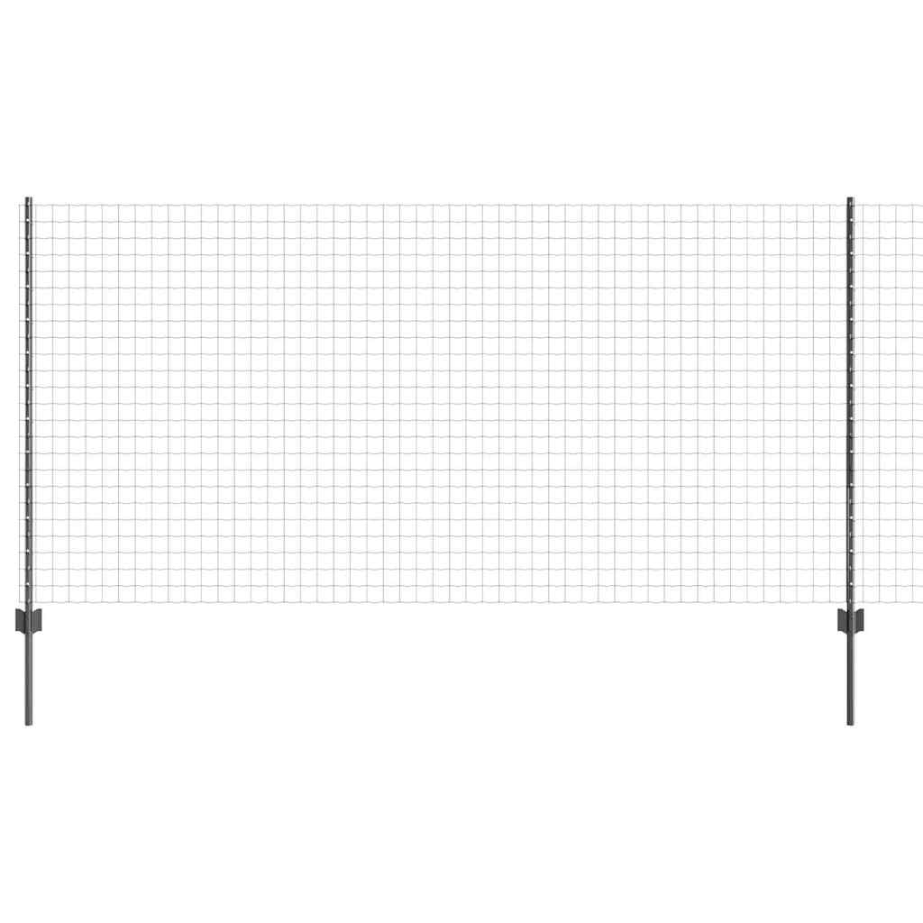Vidaxl hek met paal grijs 1,2 x 10 m staal en pvc