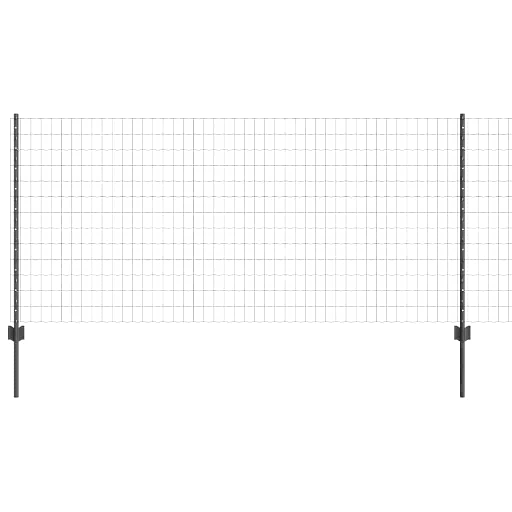 Vidaxl hek met paal grijs 1 x 10 m staal en pvc