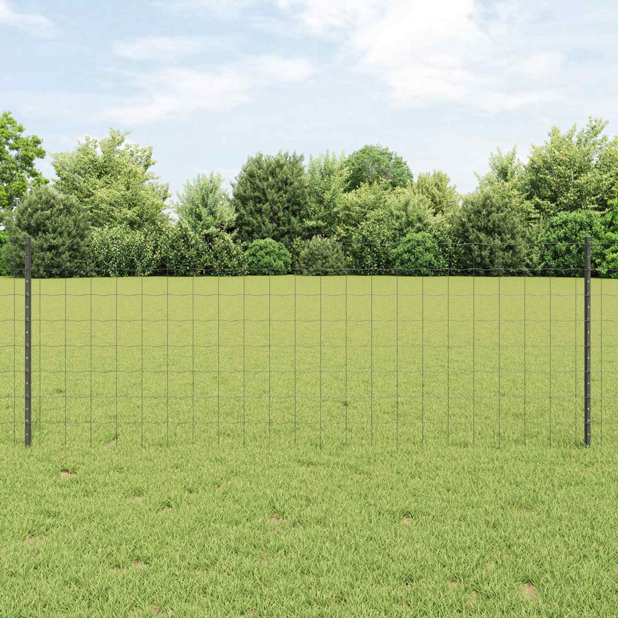Vidaxl hek met paal grijs 0,8 x 10 m staal