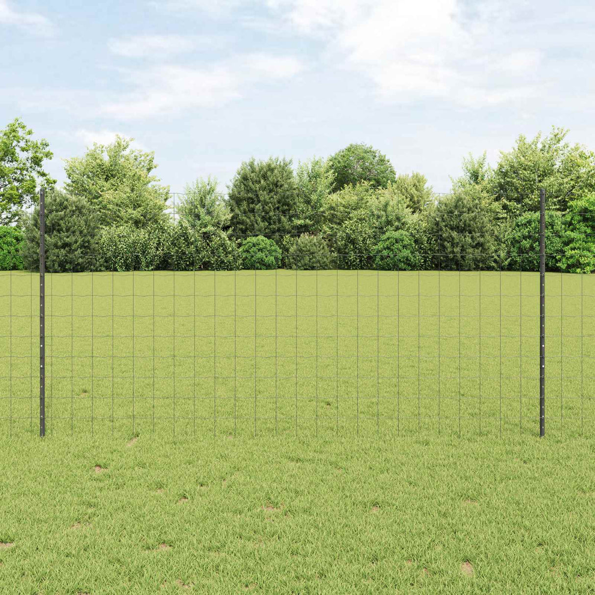 Vidaxl hek met paal grijs 1,2 x 10 m staal