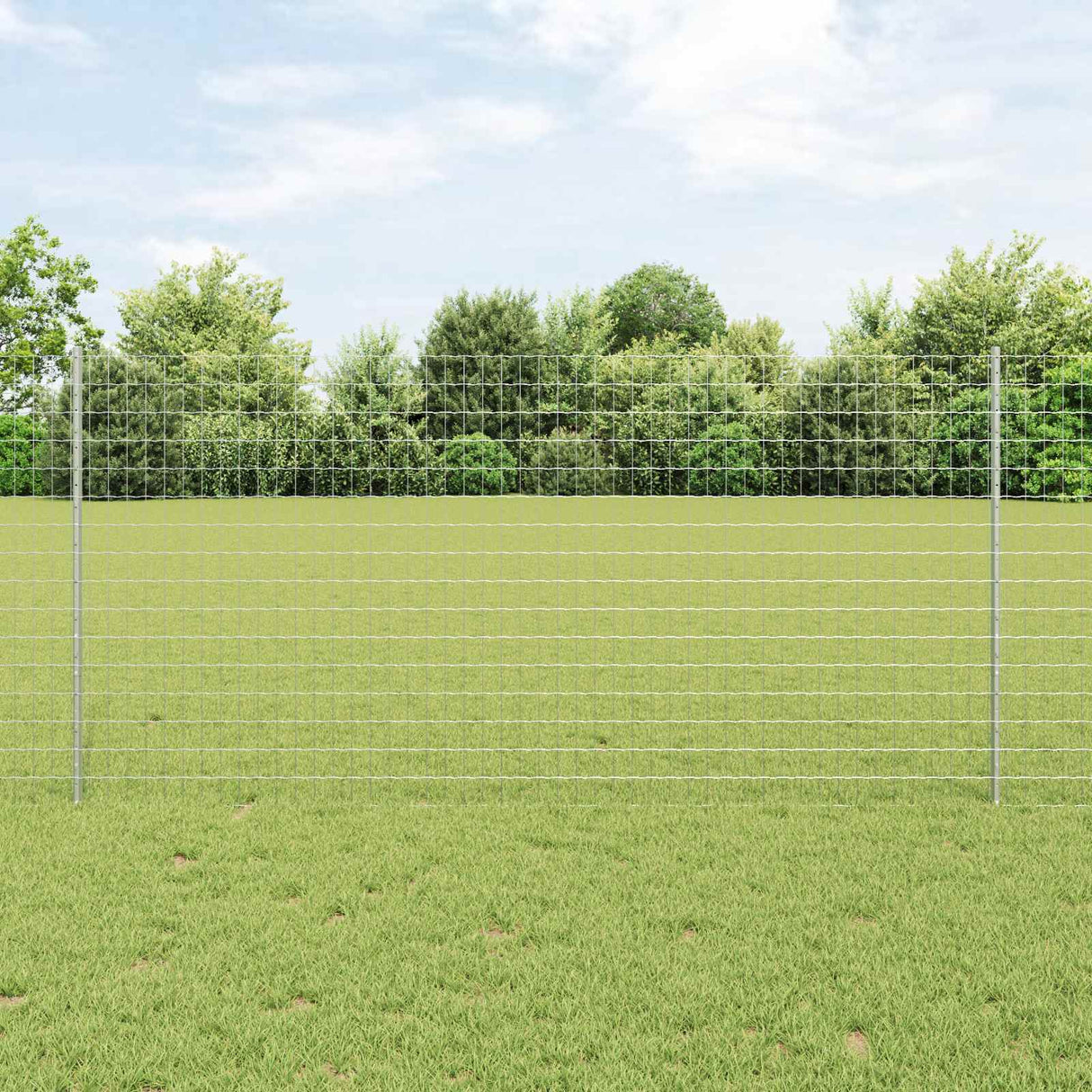 Vidaxl hek met paal zilver 1,2 x 10 m staal