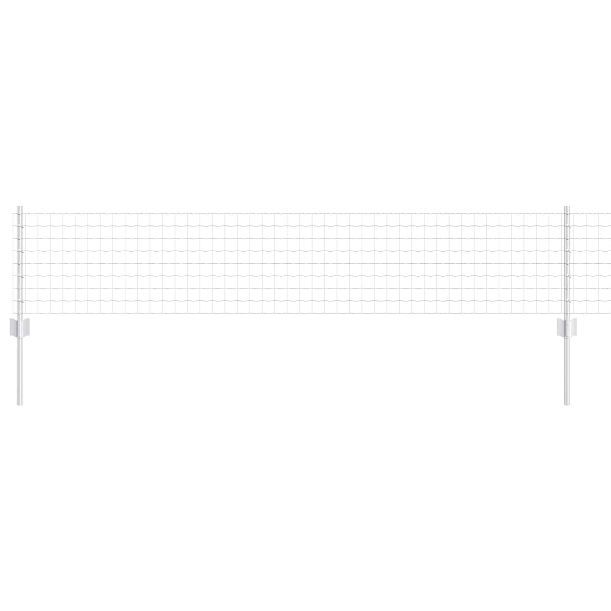 Vidaxl hek met paal zilver 0,4 x 25 m staal