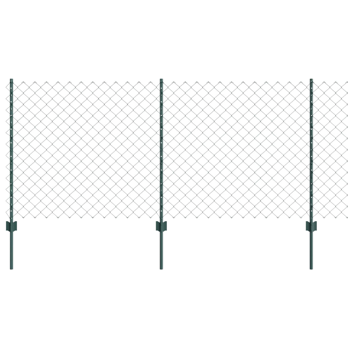 Vidaxl hek met paal groen 1 x 10 m staal en pvc