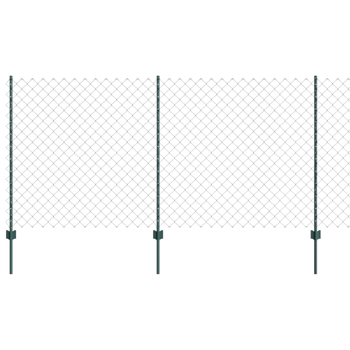 Vidaxl hek met paal groen 1,2 x 10 m staal en pvc