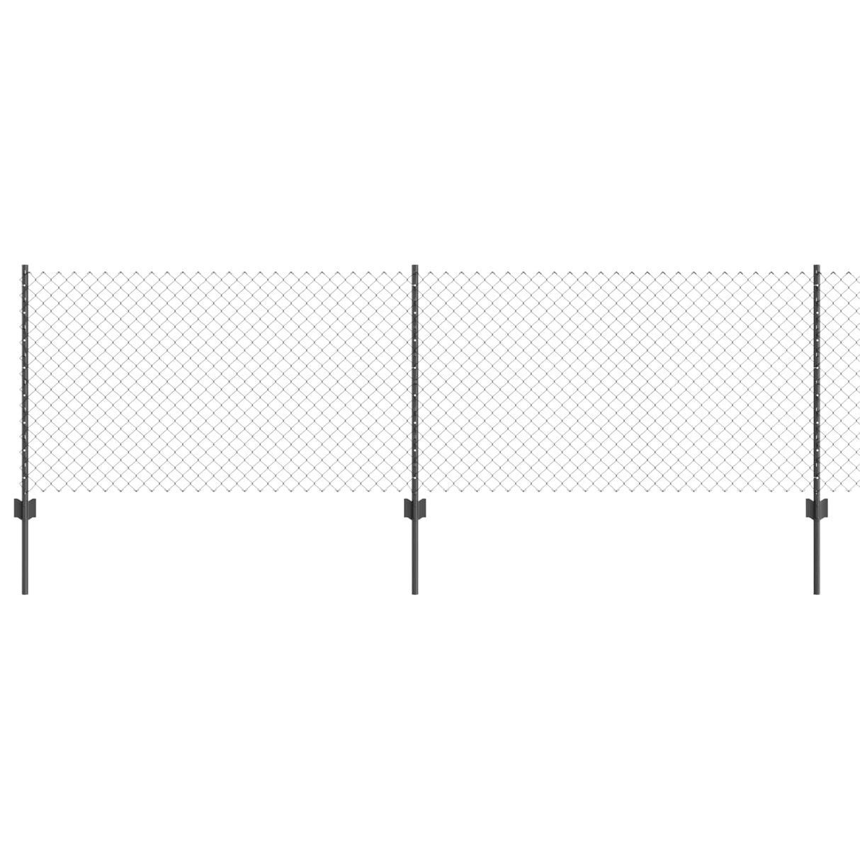 Vidaxl hek met paal grijs 0,8 x 10 m staal en pvc