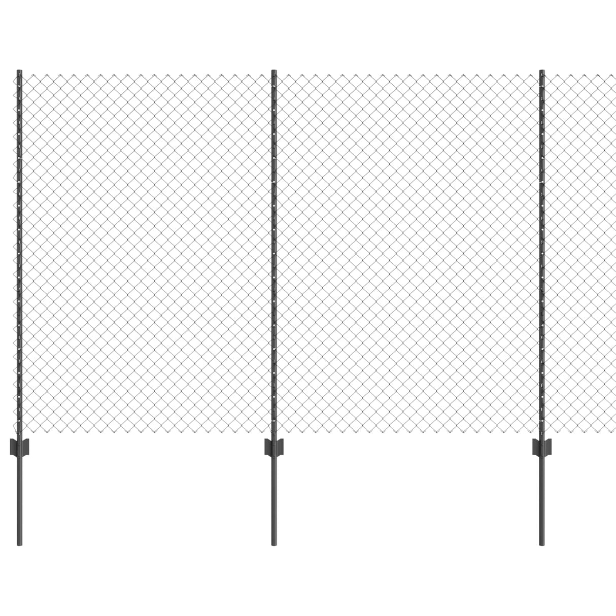 Vidaxl hek met paal grijs 1,5 x 10 m staal en pvc