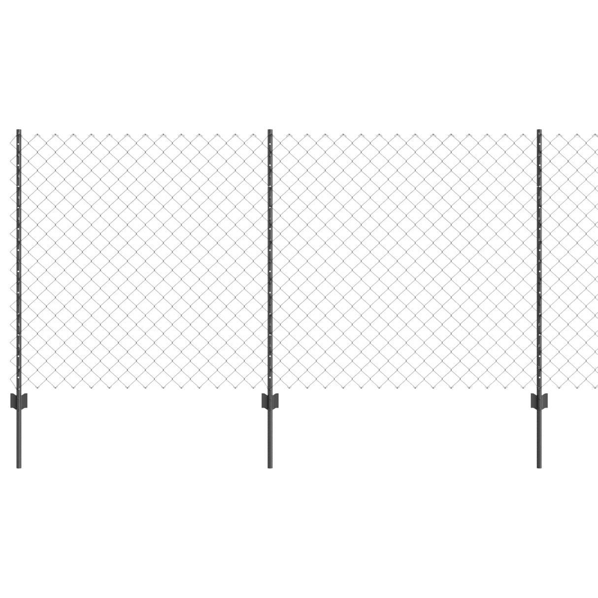 Vidaxl hek met paal grijs 1,2 x 10 m staal en pvc
