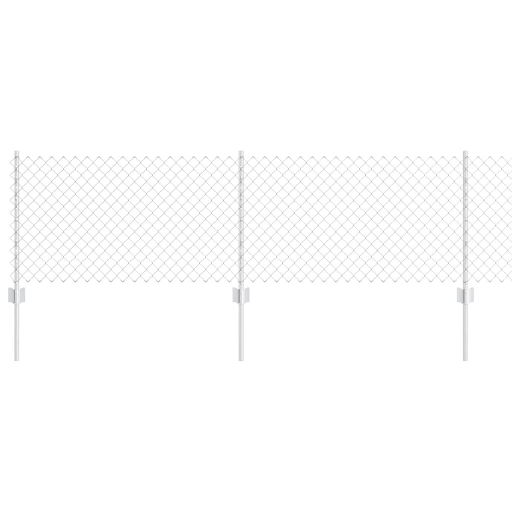Vidaxl hek met paal zilver 0,6 x 10 m staal