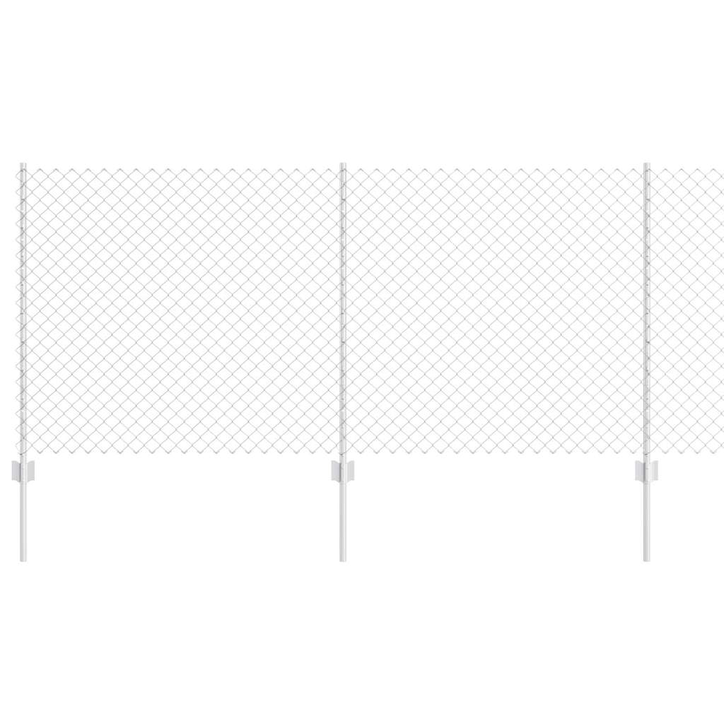 Vidaxl hek met paal zilver 1 x 10 m staal