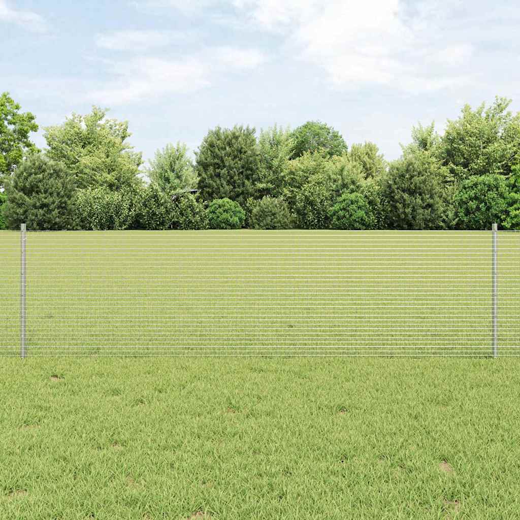 Vidaxl hek met paal zilver 0,6 x 10 m staal
