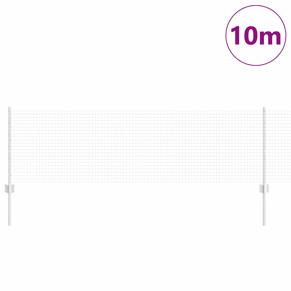 Vidaxl hek met paal zilver 0,6 x 10 m staal
