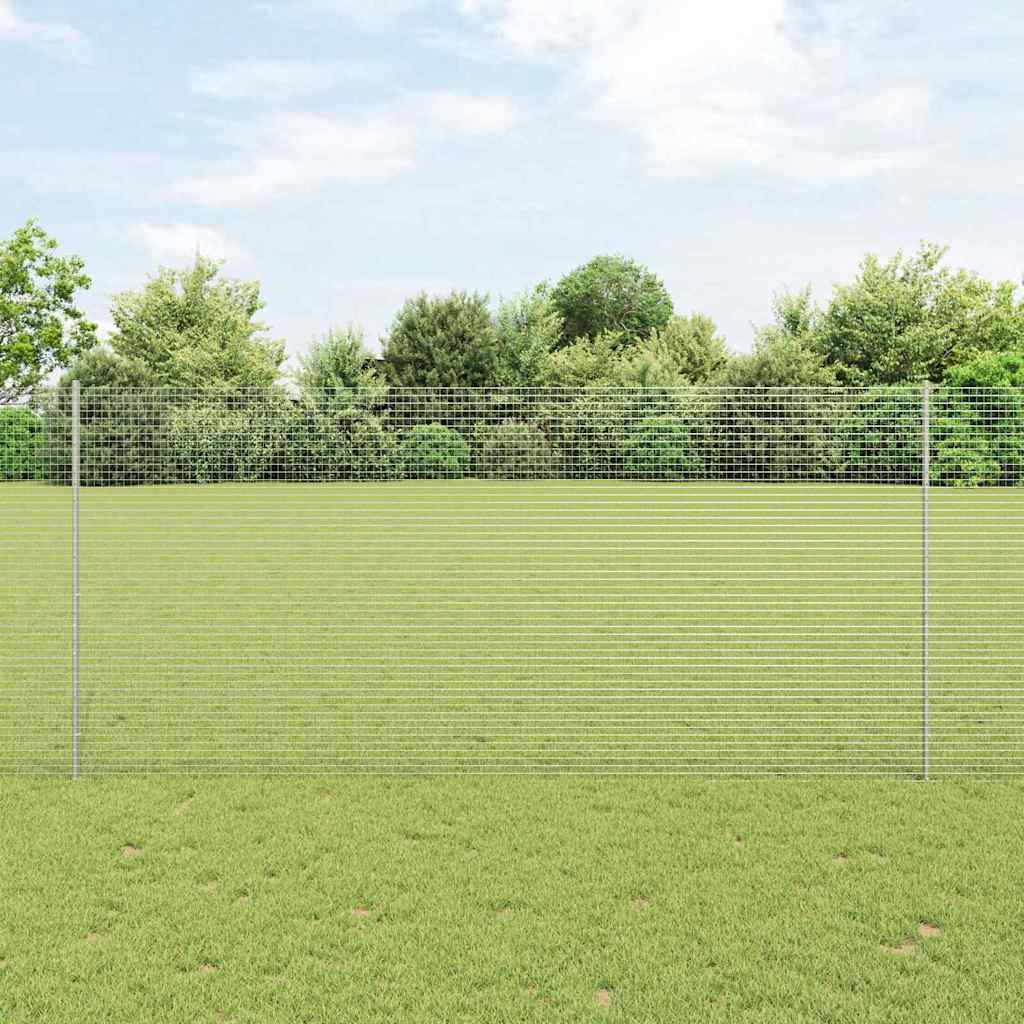 Vidaxl hek met paal zilver 1,4 x 10 m staal