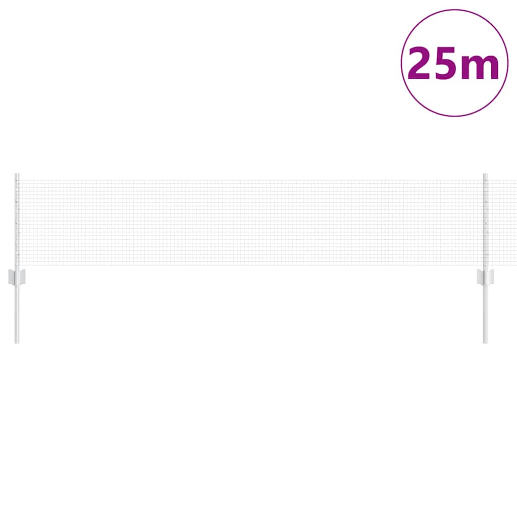 Vidaxl hek met paal zilver 0,4 x 25 m staal