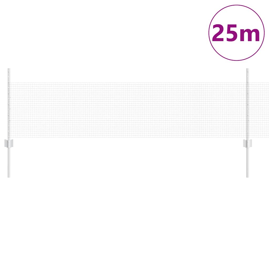Vidaxl hek met paal zilver 0,5 x 25 m staal