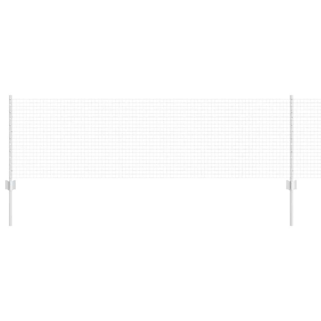 Vidaxl hek met paal zilver 0,6 x 25 m staal