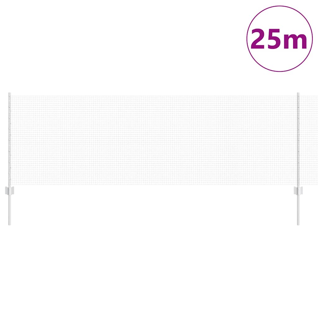 Vidaxl hek met paal zilver 0,8 x 25 m staal