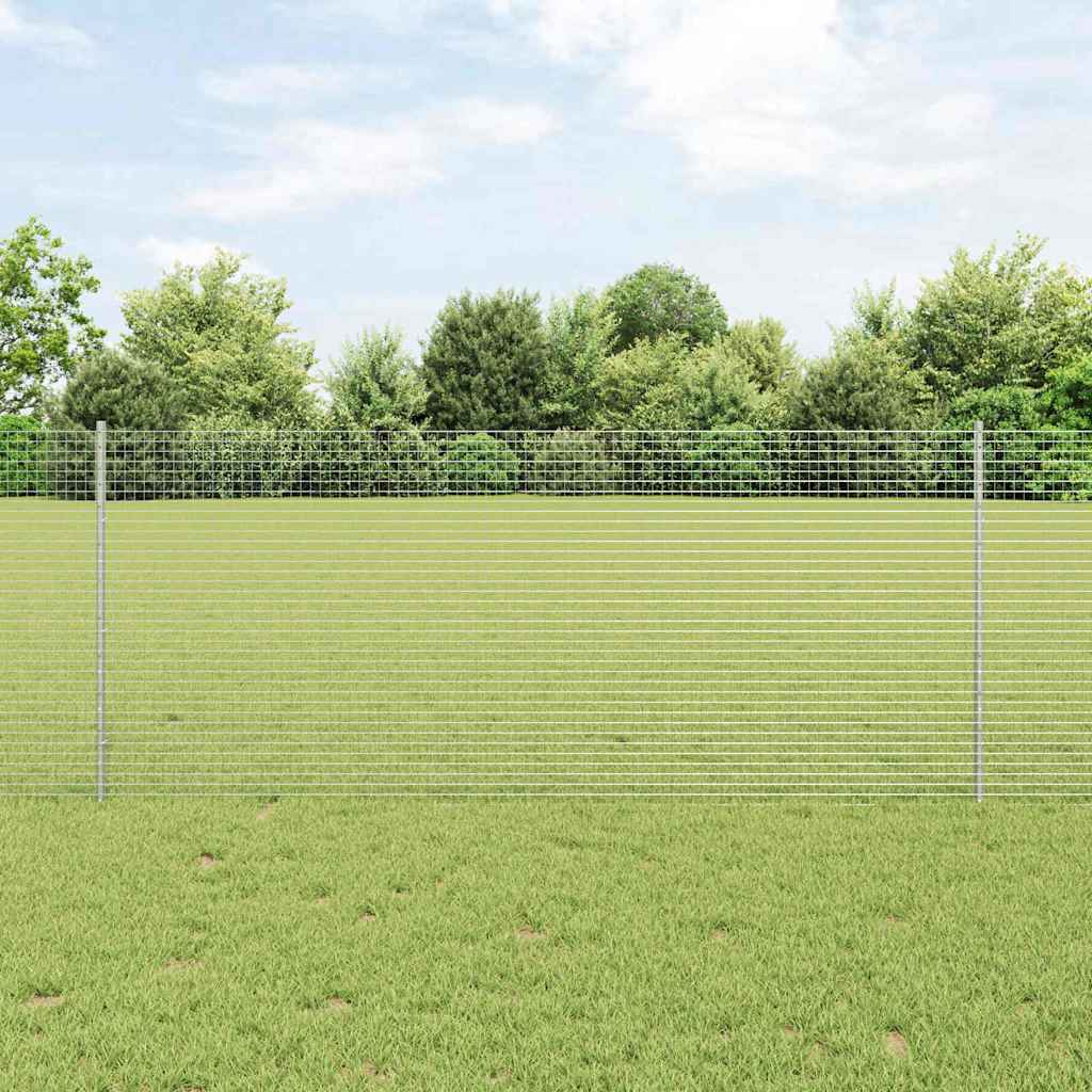 Vidaxl hek met paal zilver 1 x 25 m staal