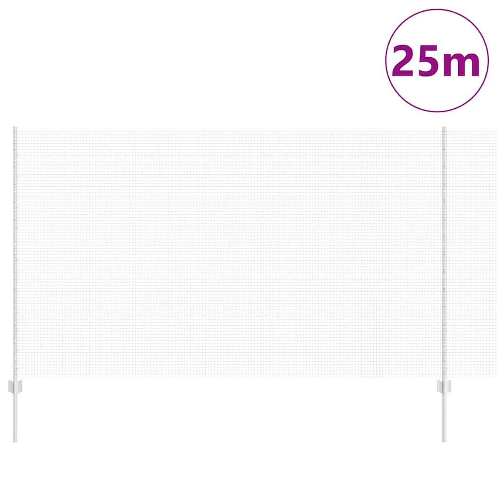 Vidaxl hek met paal zilver 1,4 x 25 m staal