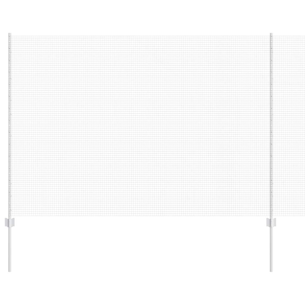 Vidaxl hek met paal zilver 1,6 x 25 m staal