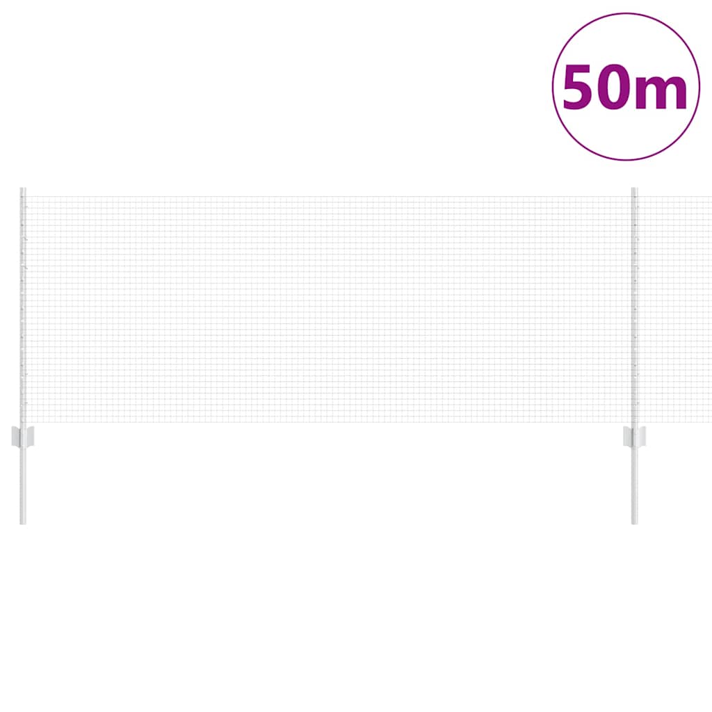 Vidaxl hek met paal zilver 0,8 x 50 m staal