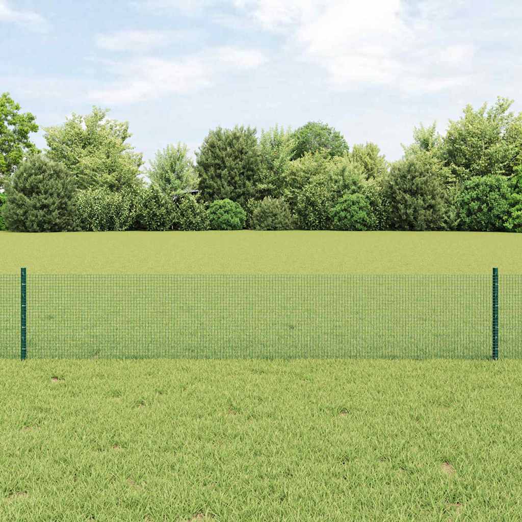 Vidaxl hek met paal groen 0,4 x 10 m staal en pvc