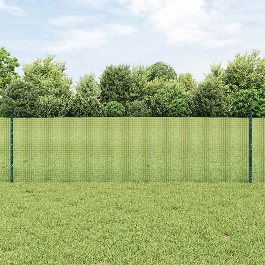 Vidaxl hek met paal groen 0,6 x 10 m staal en pvc