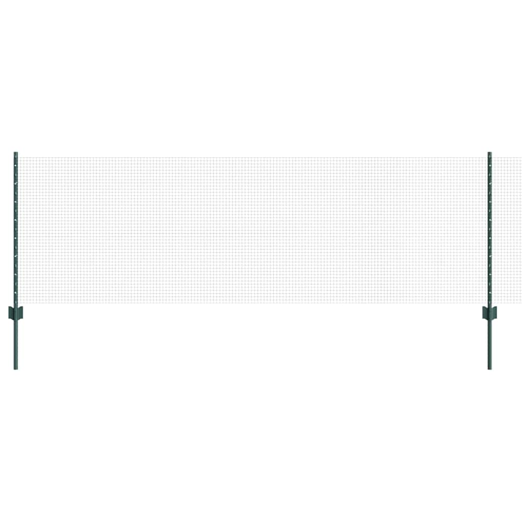 Vidaxl hek met paal groen 0,8 x 10 m staal en pvc