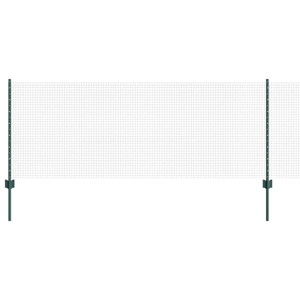Vidaxl hek met paal groen 0,8 x 10 m staal en pvc