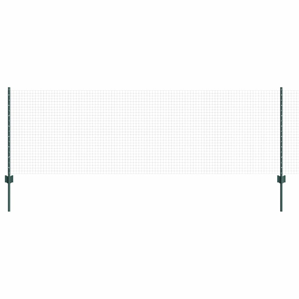Vidaxl hek met paal groen 0,8 x 10 m staal en pvc