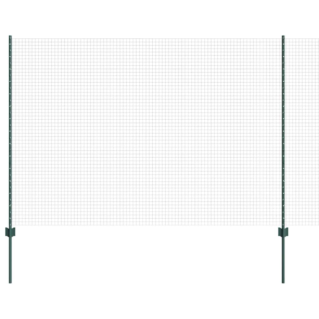 Vidaxl hek met paal groen 1,5 x 25 m staal
